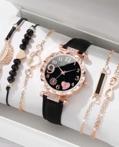 Diamond dial beaded watch